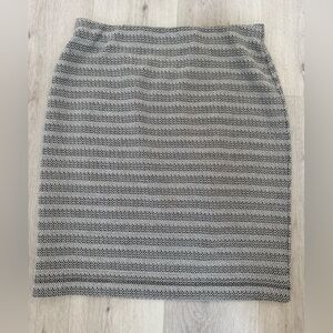 LOFT Monochrome Striped Pencil Skirt